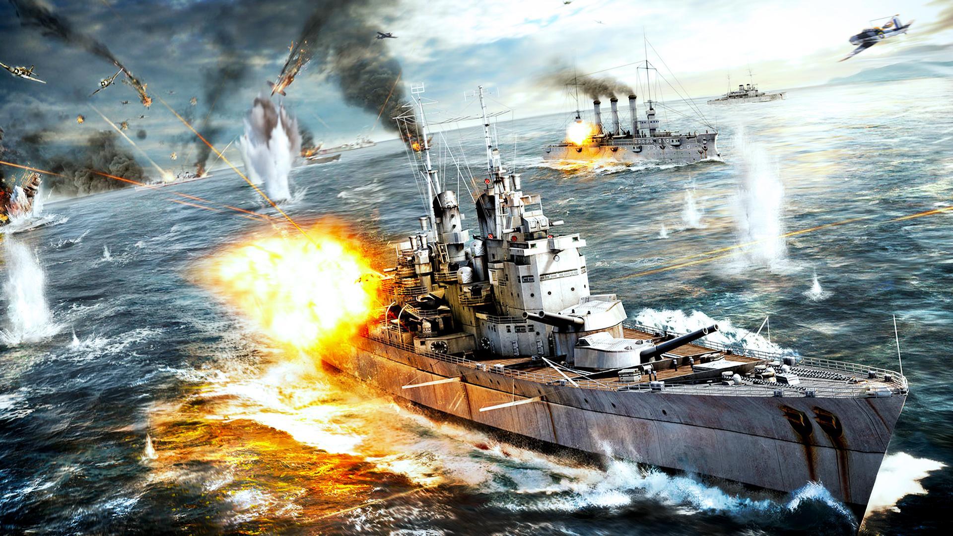 Screenshot 1 of Unbesiegbares Schlachtschiff - 3D-Strategie-Marinekriegsspiel 1.1.2