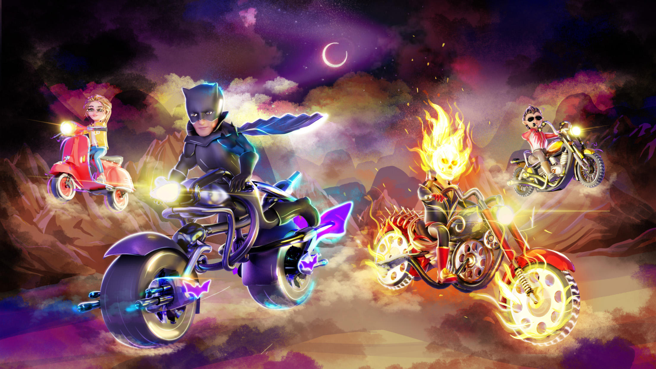 Screenshot of Dark Riders - Bike Game