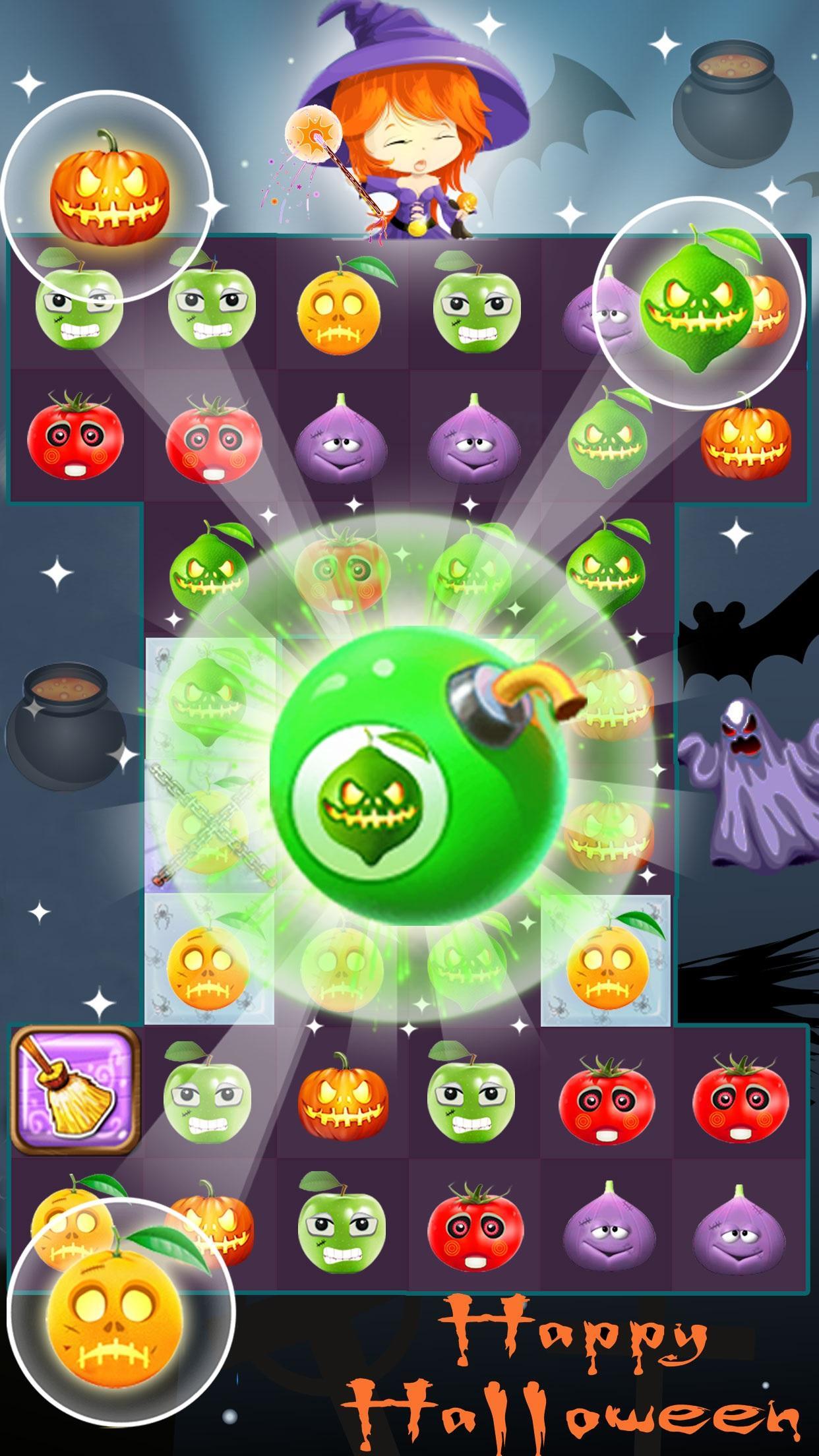 Fruit Halloween Match 3 Game Screenshot