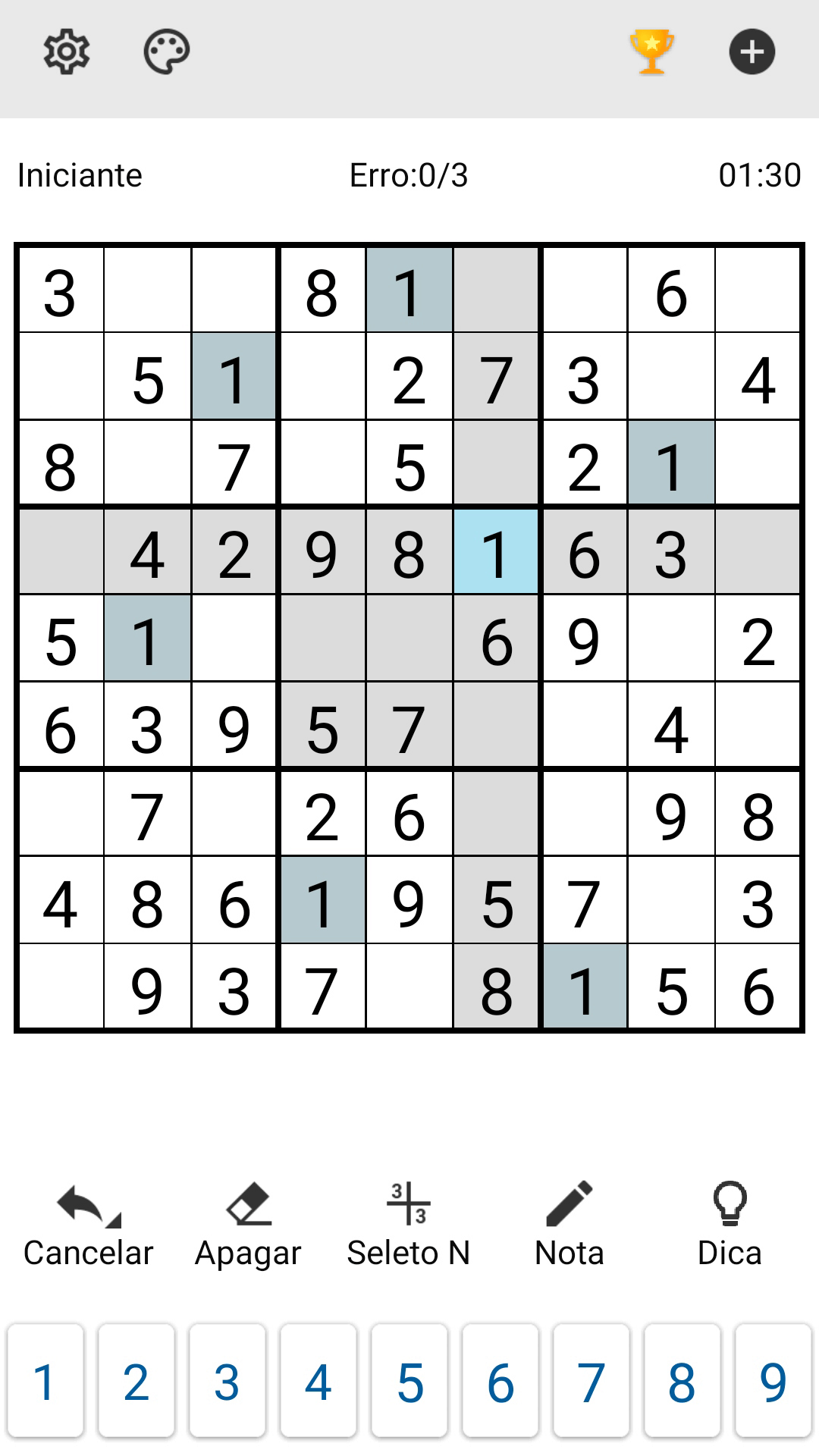 Captura de Tela do Jogo Sudoku