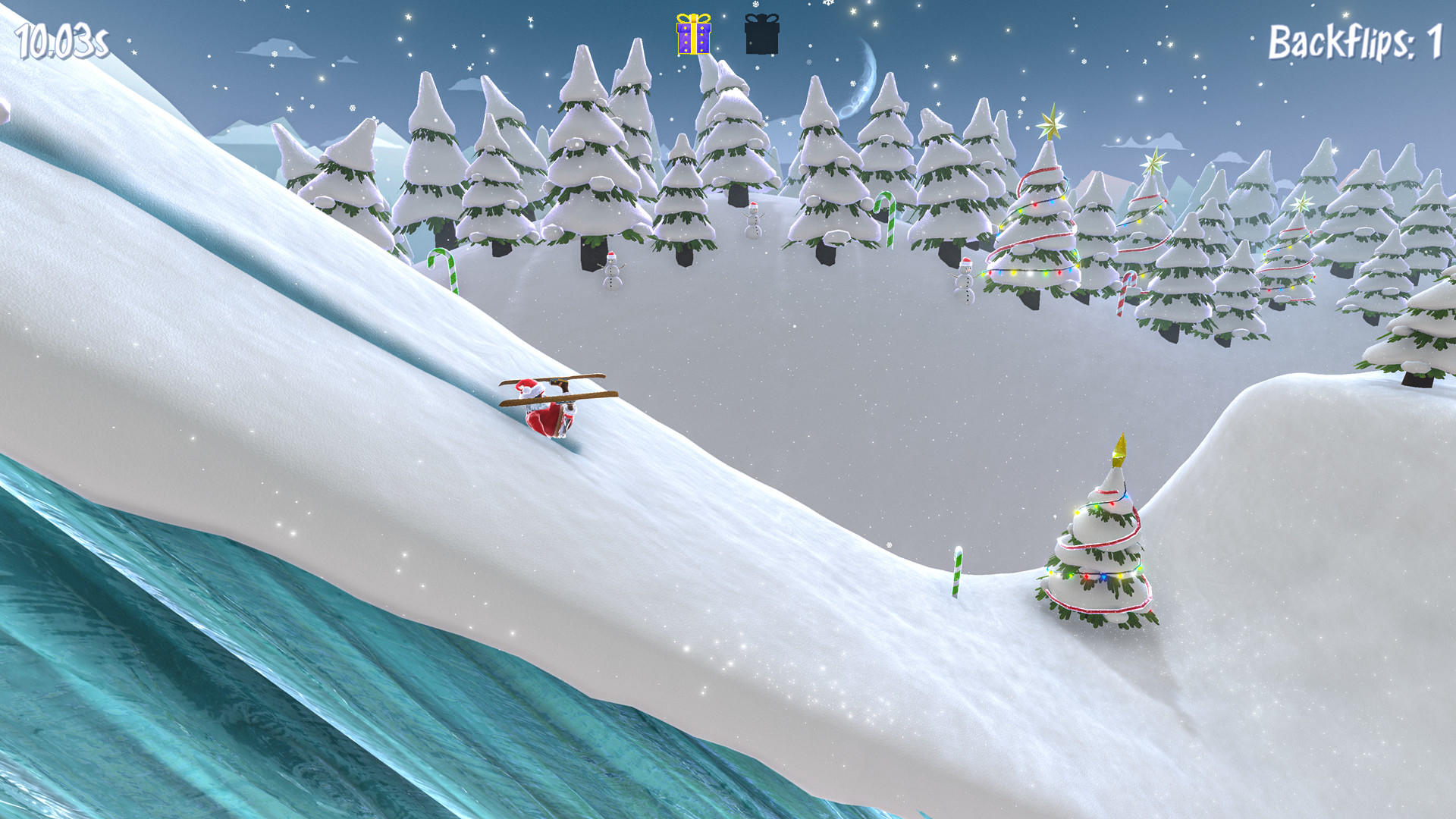 Santa's Slippery Slope (Ski Stunts) Game Screenshot
