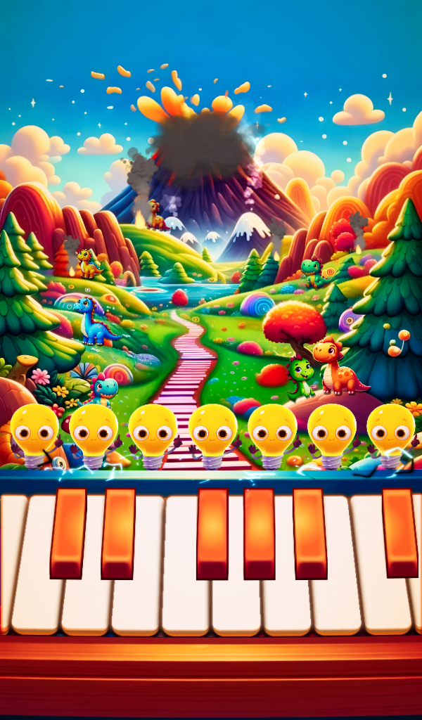 Cuplikan Layar Game Dino Melody Piano Rocks