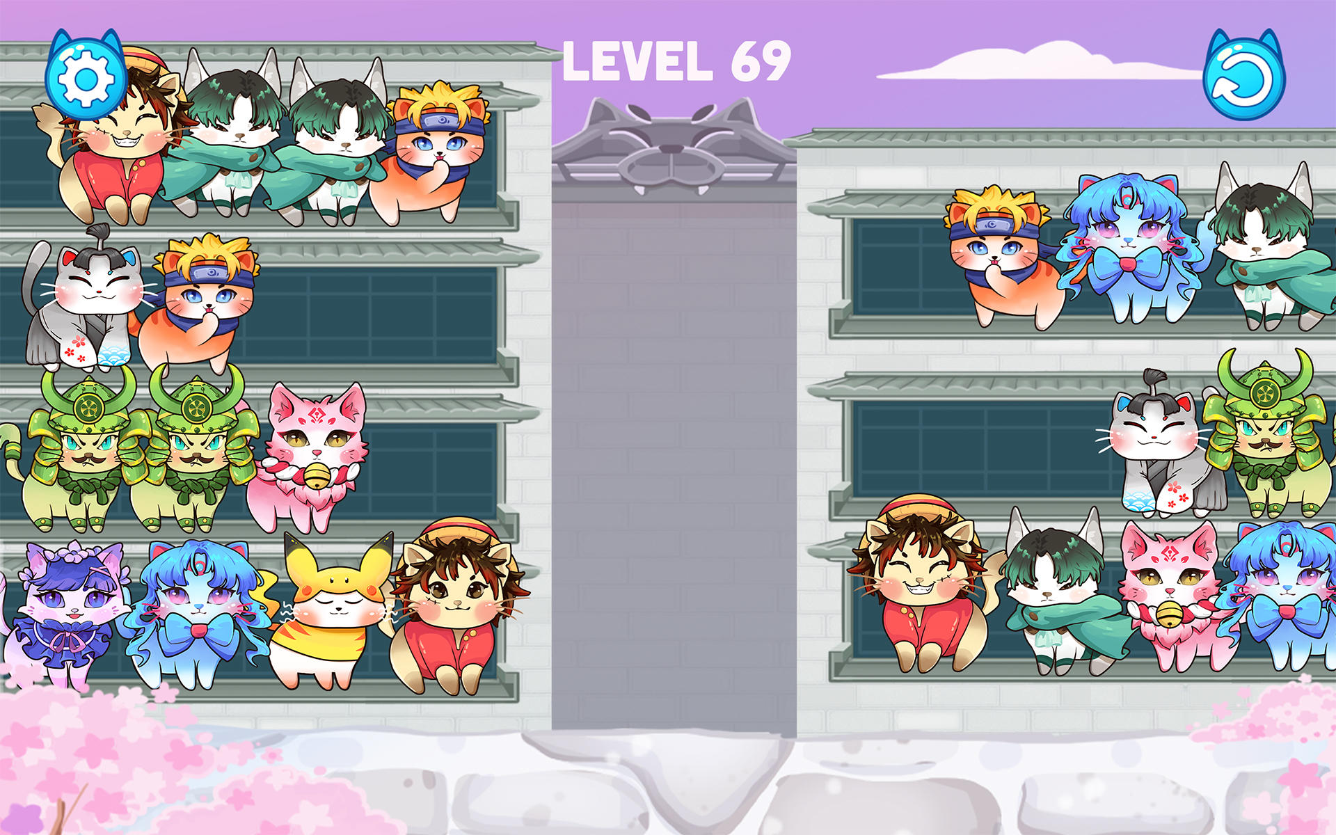 猫の並べ替え色：クラシックパズル ゲームのスクリーンショット