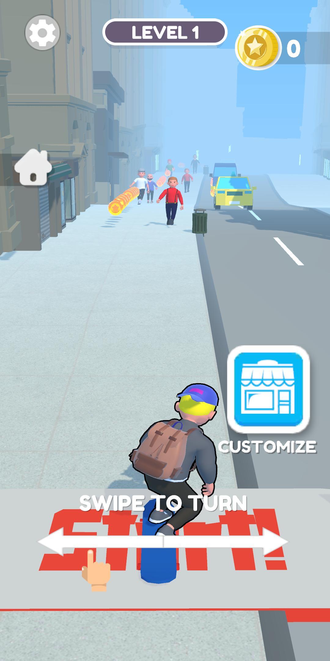 Cuplikan Layar Game Skateboard Rusher