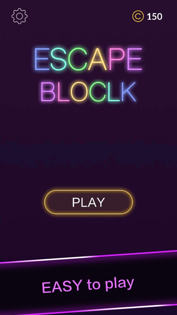Screenshot of Escape Block-Neon Night Theme's slider puzzle game