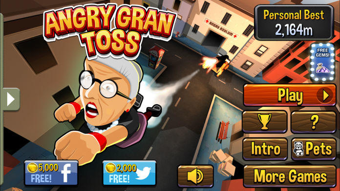 Angry Gran-Toss Game Screenshot