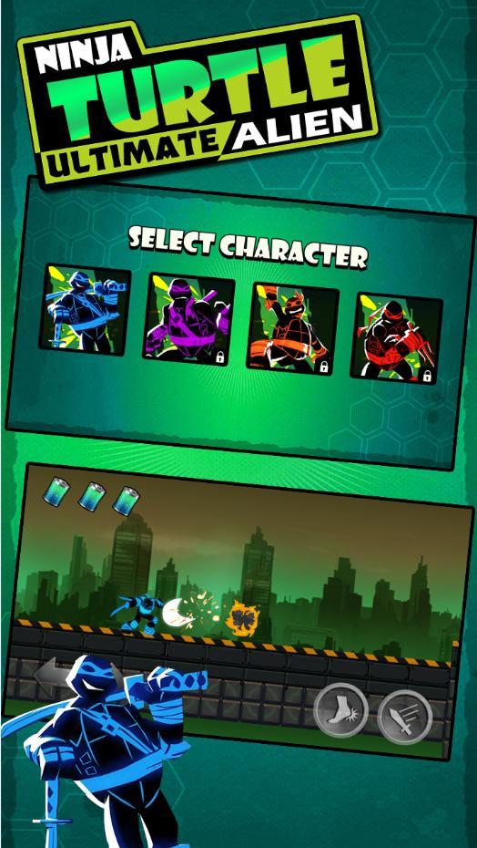 Screenshot of Shadow Turtles Ninja vs Alien