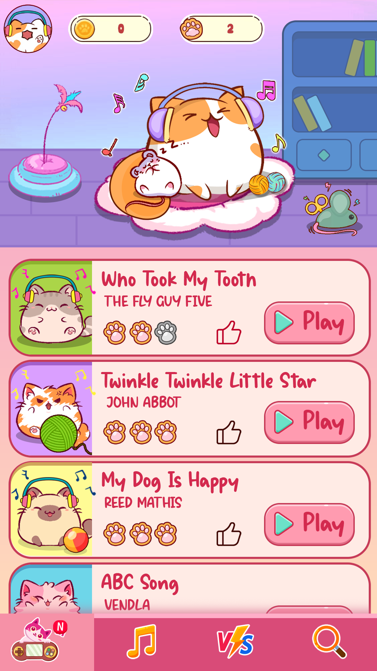 Cat Tiles: Cute Piano Game Game Screenshot