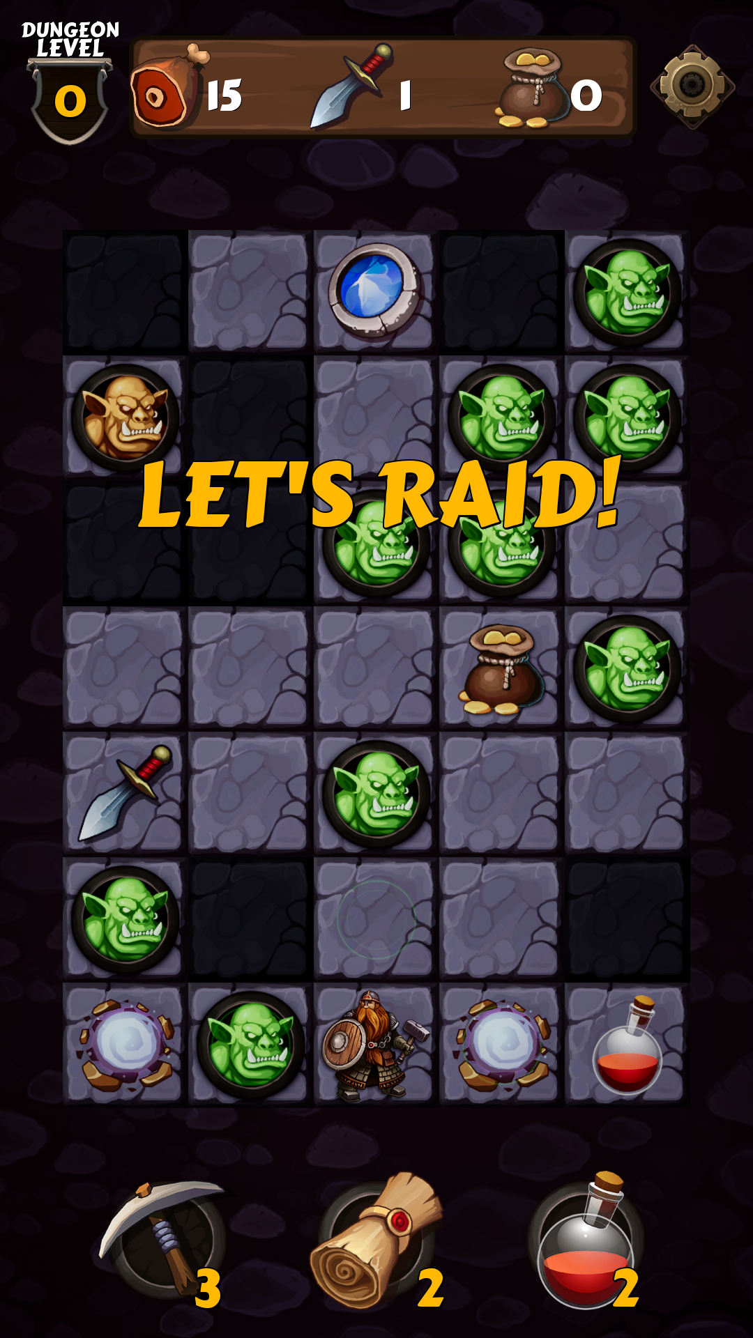 Screenshot 1 of Vault Raider - 캐주얼 던전 크롤러 1.0.028