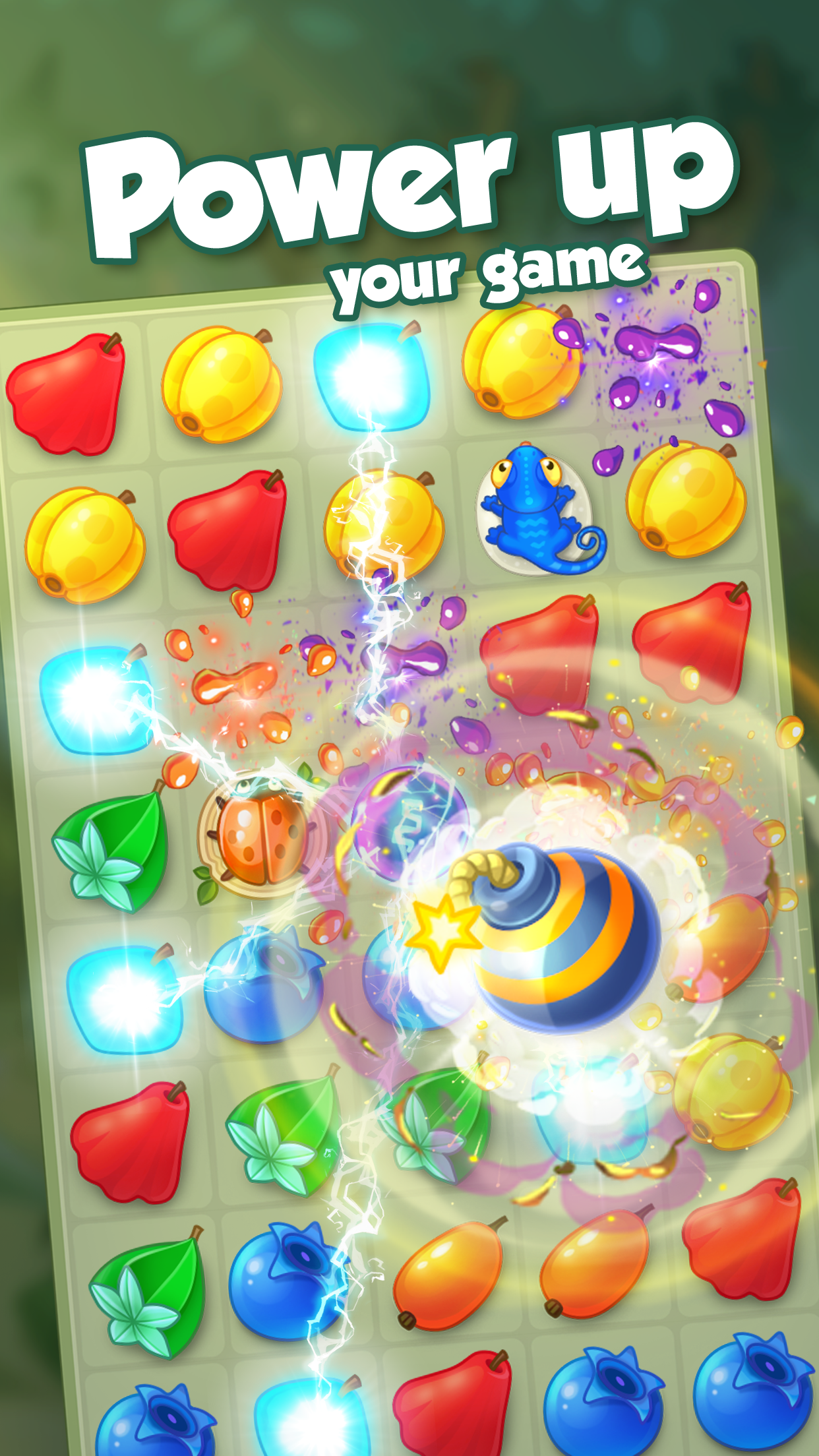 Bloomberry match-3 story. Merg Game Screenshot