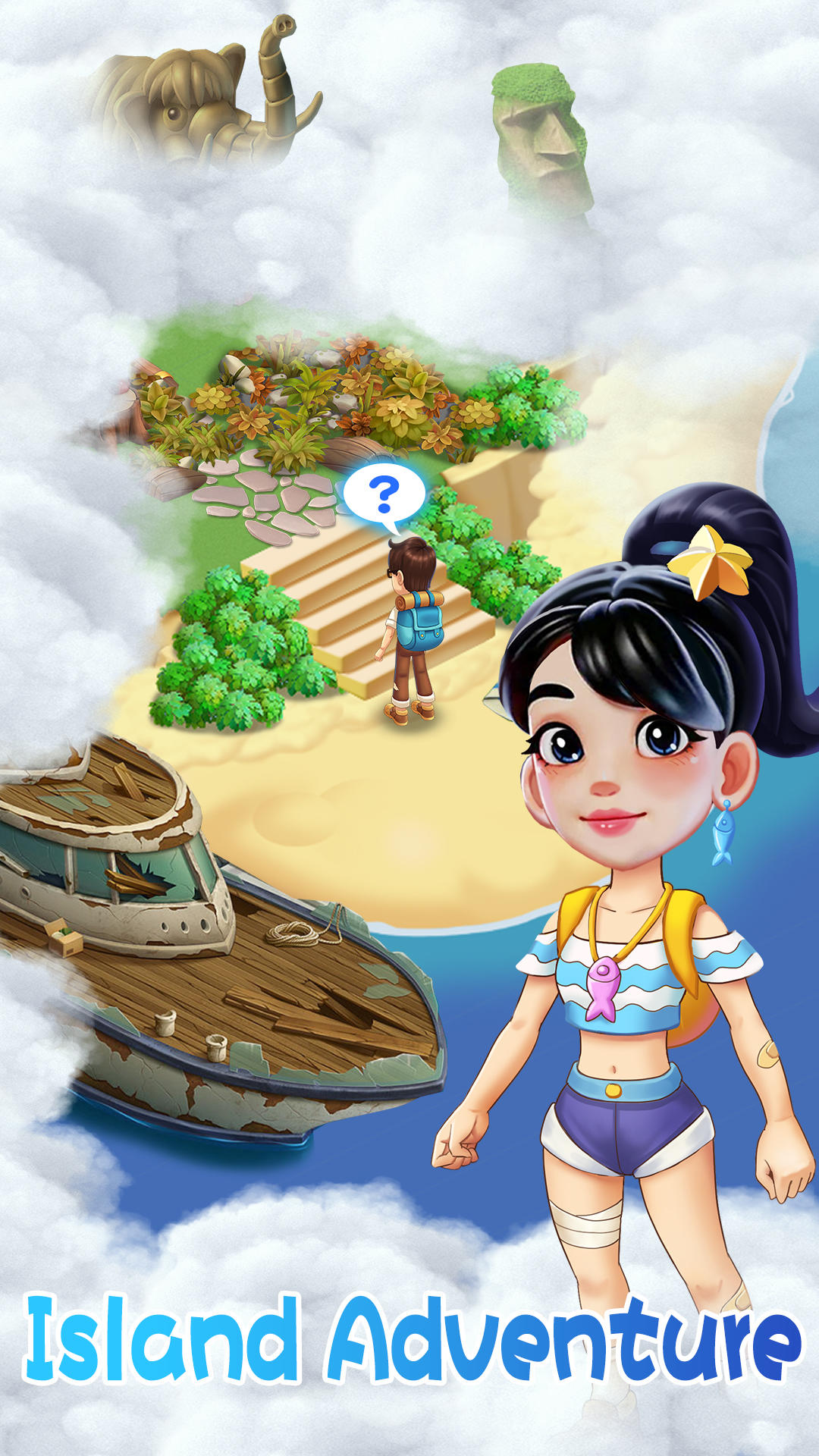 Merge Mysterious Island Game Screenshot