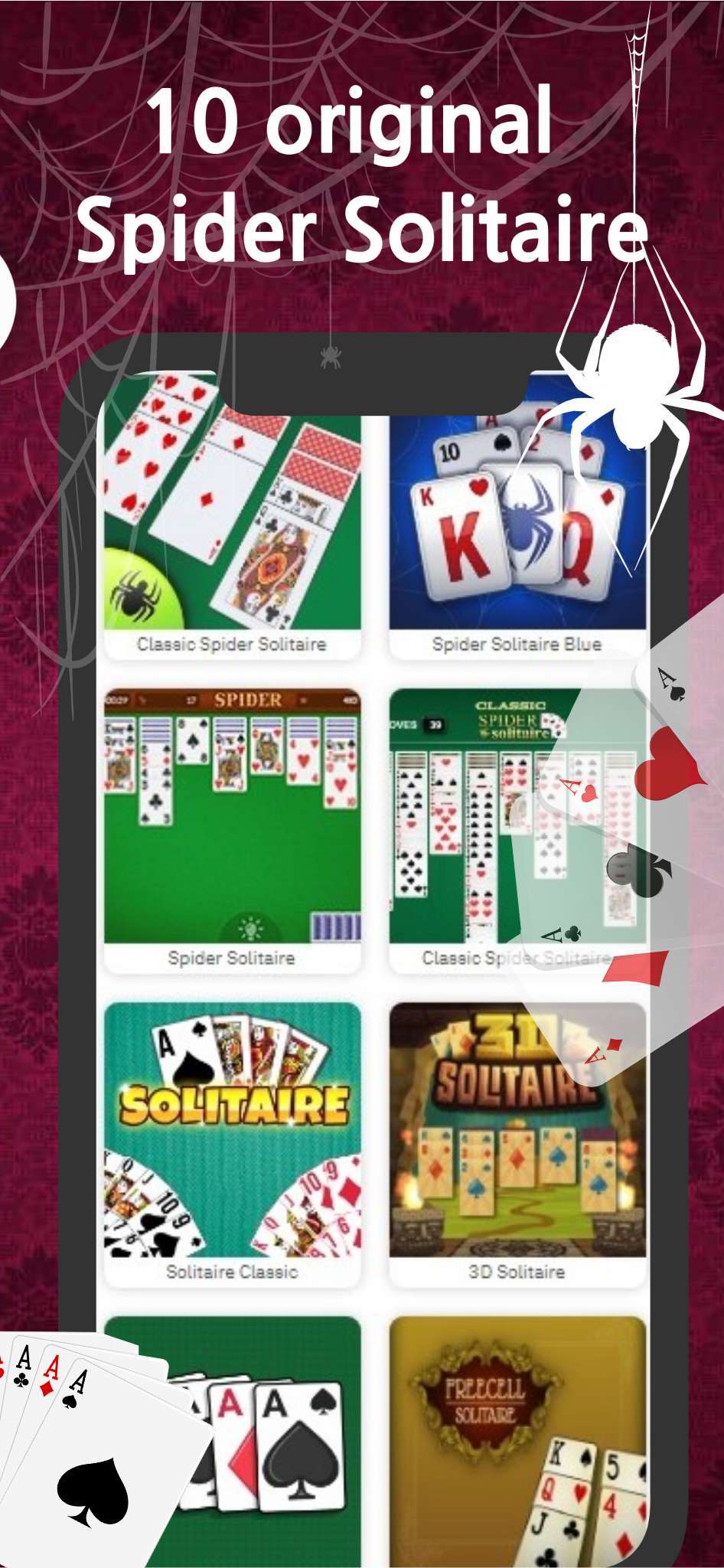 Screenshot of solitaire spider classic card