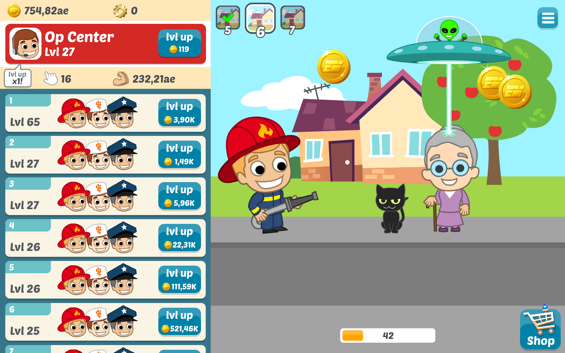 EMERGENCY Idle Tycoon – Granny, Cat & Thief Game Screenshot