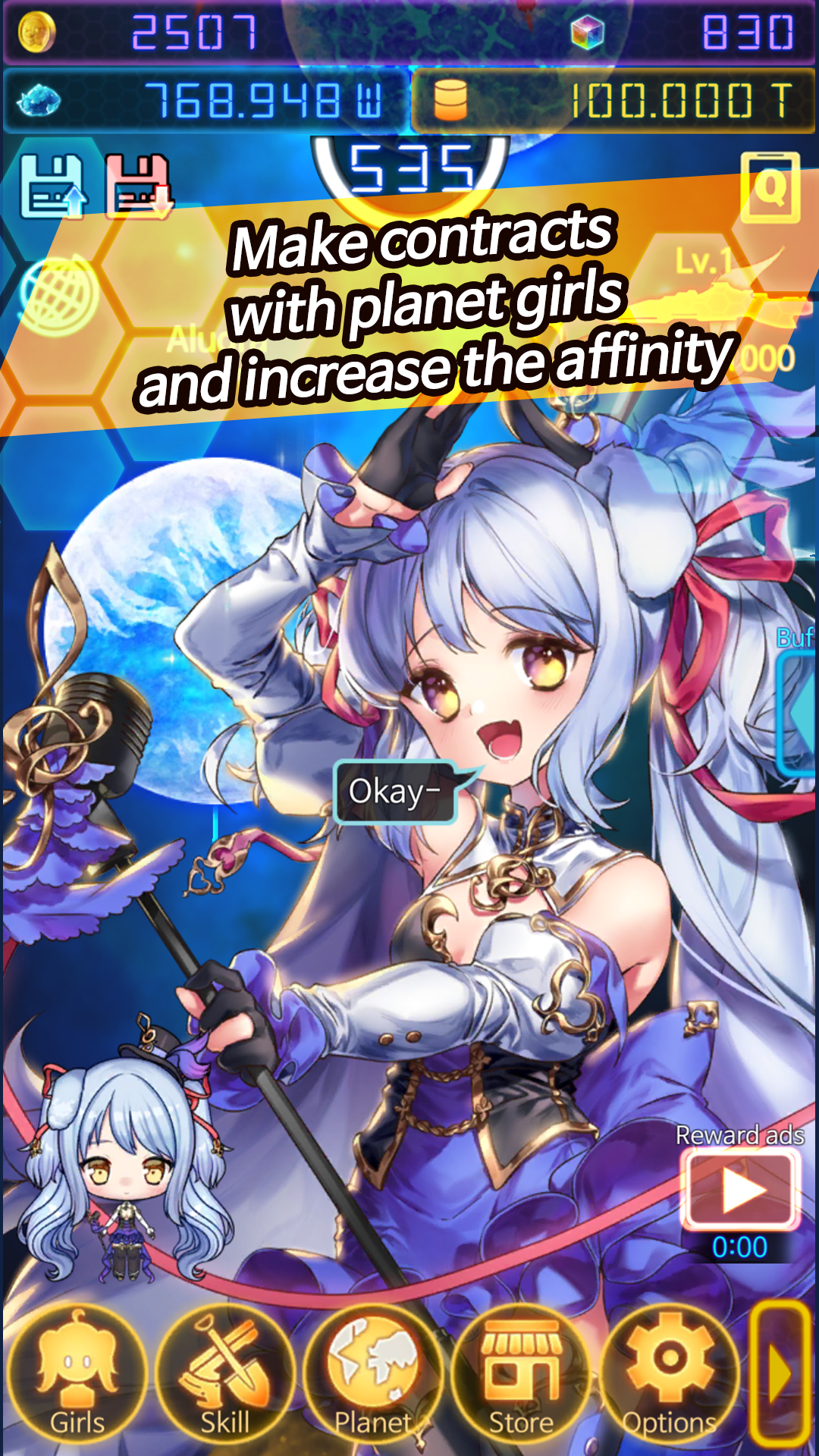 Planet Master : Idle girls Game Screenshot