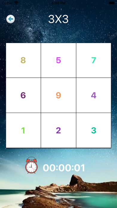 Simple schulte square Game Screenshot