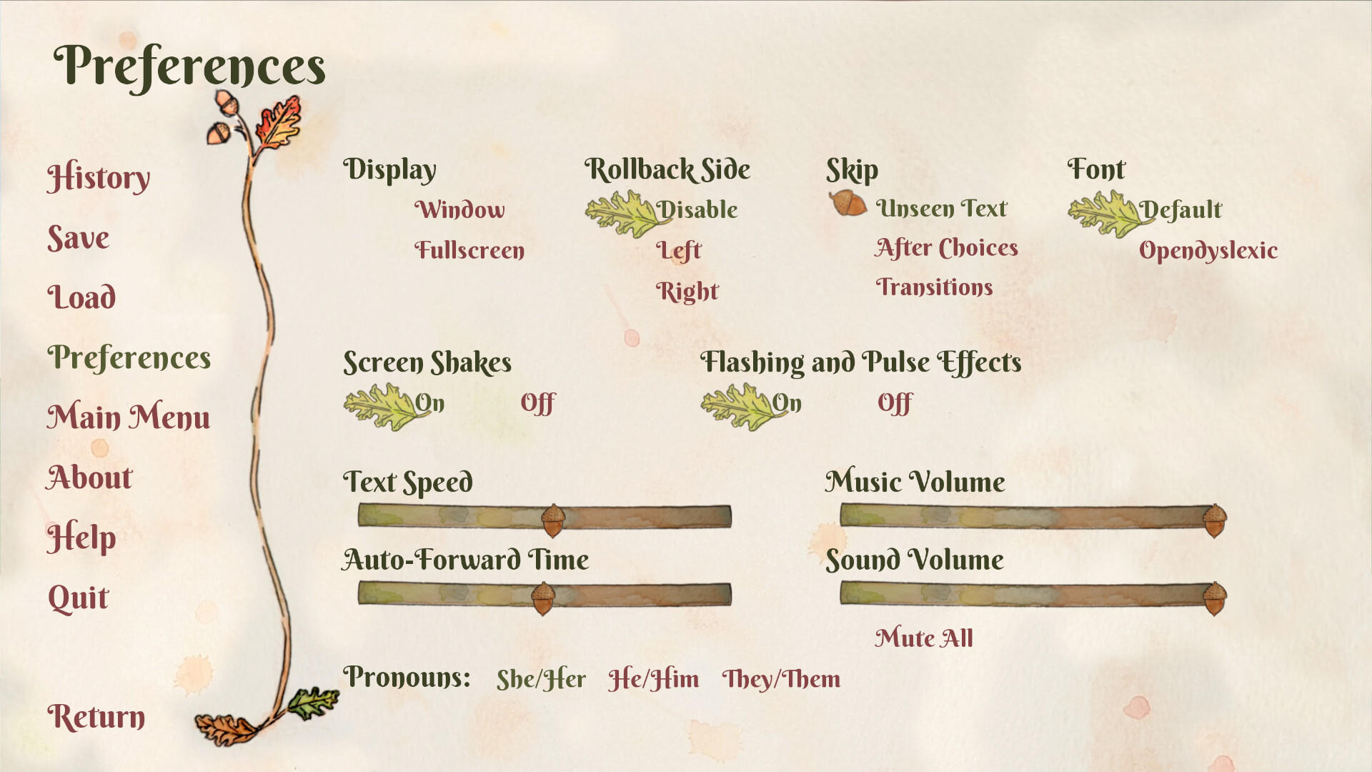 Bright Oak Game Screenshot