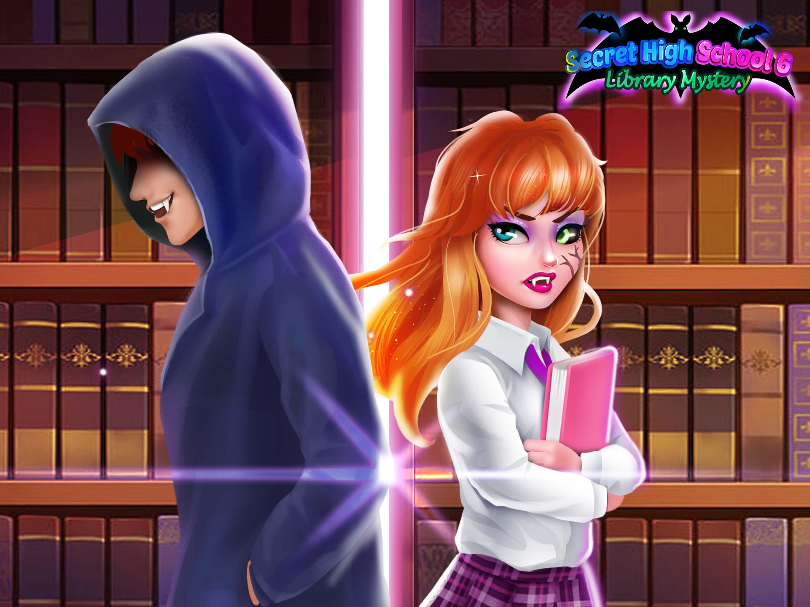 Secret High School 6 - Library Game Screenshot