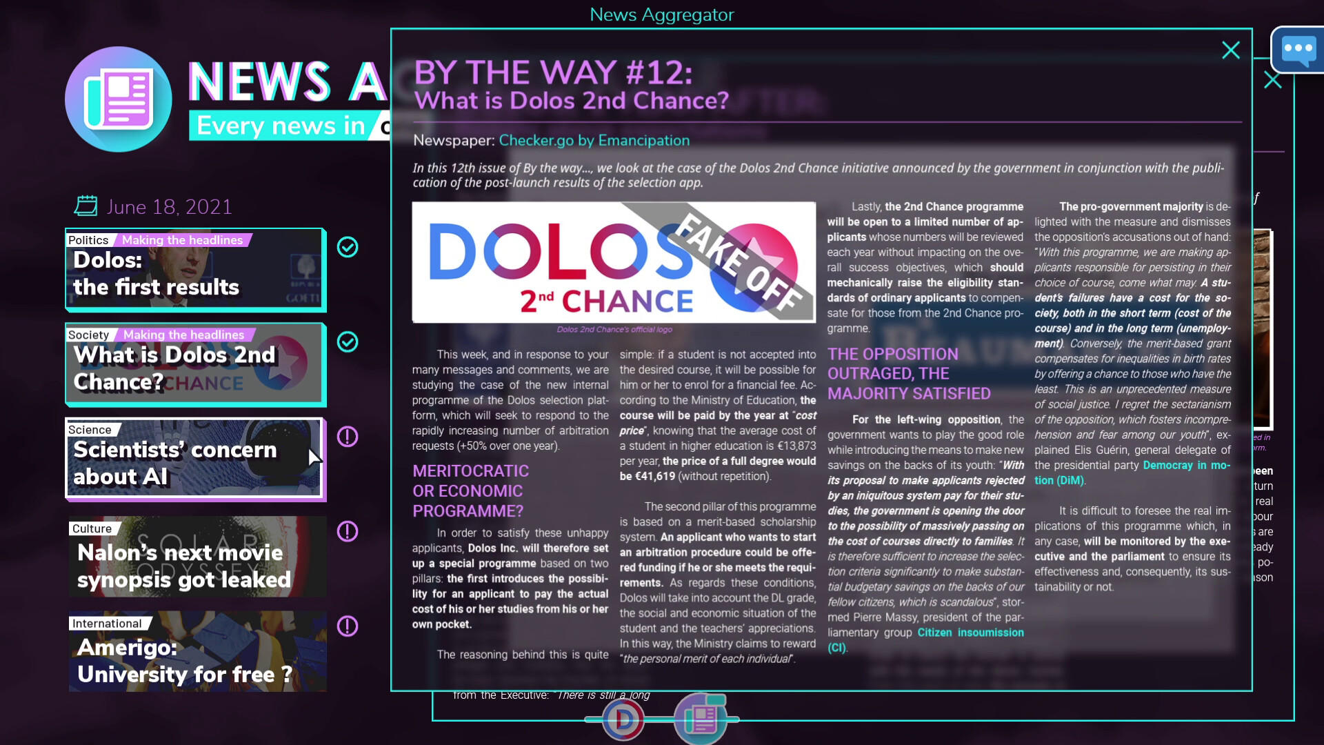Screenshot of DOLOS