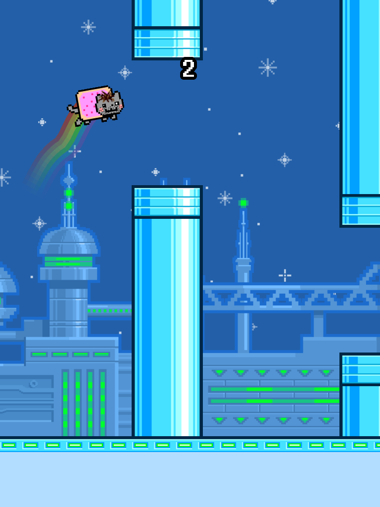 Flappy Nyan: flying cat wings 遊戲截圖