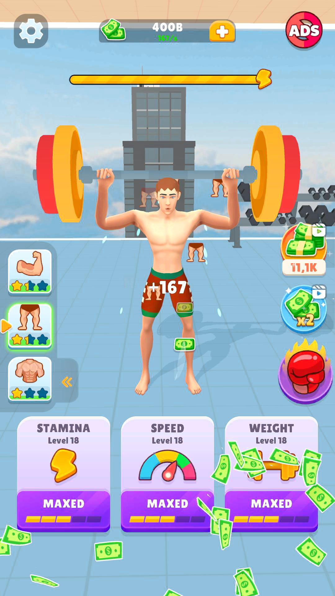Screenshot 1 of Herói de levantamento ocioso: Muscle Up 1.2.0
