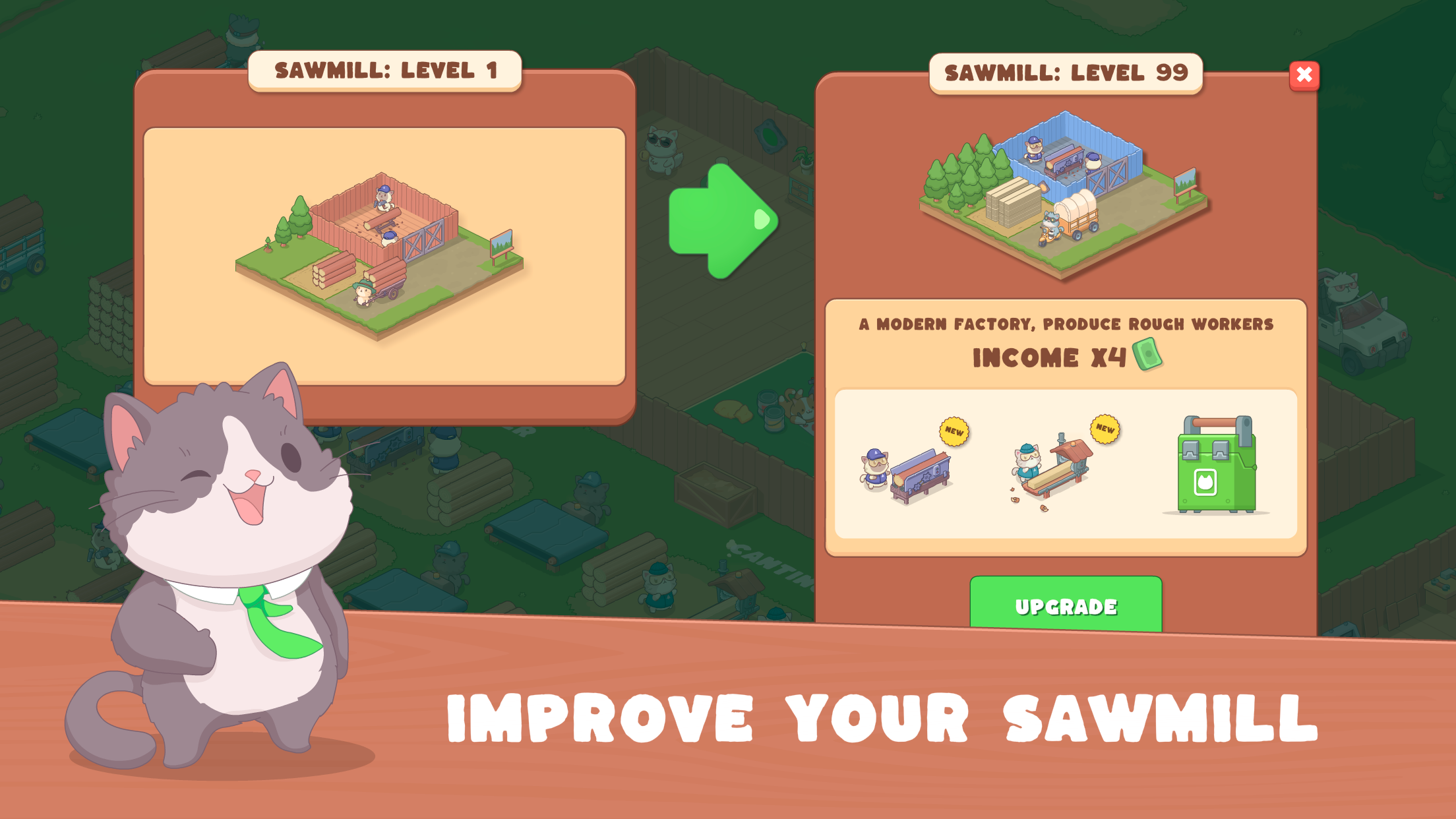 Idle Cat Lumber Game Screenshot