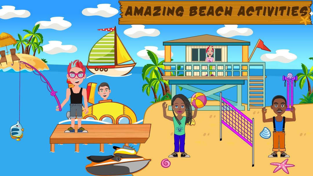 Pretend Play Beach Life Games screenshot game