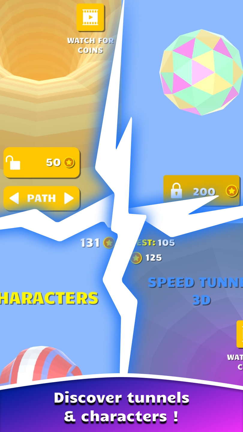 Captura de Tela do Jogo Speed Tunnel 3D Tube