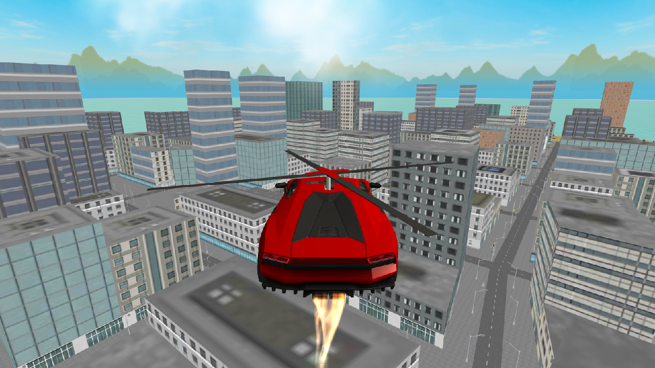 Cuplikan Layar Game Flying  Helicopter Car 3D Free