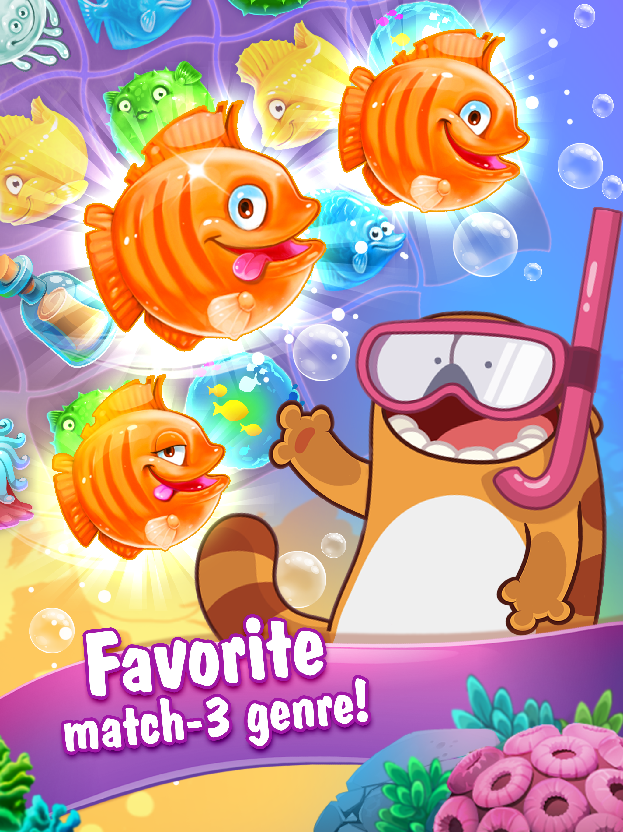 Viber Mermaid Puzzle Match 3 게임 스크린샷
