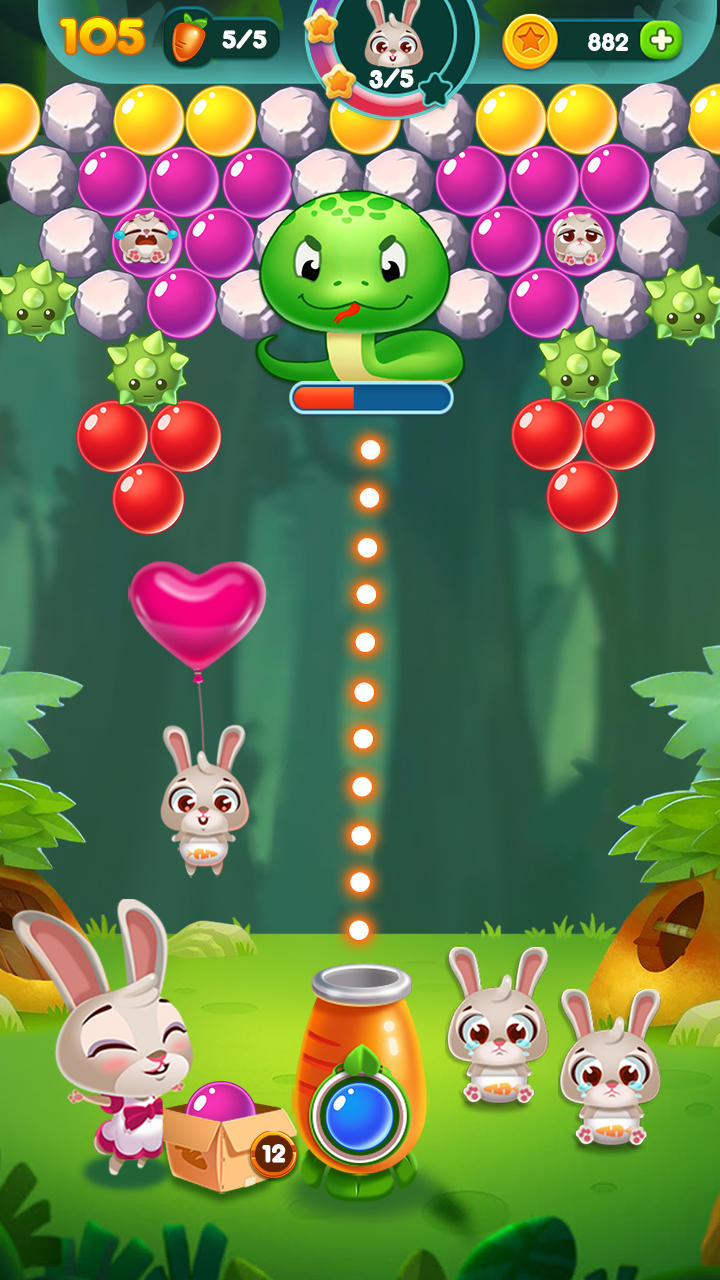 Screenshot 1 of game bắn bong bóng thỏ: rừng động vật 1.0.10