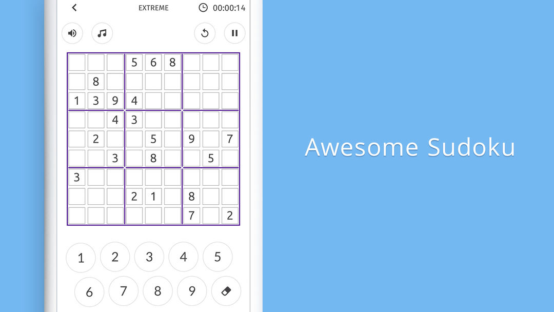 Sudoku Awesome - Free Sudoku Puzzle Game遊戲截圖