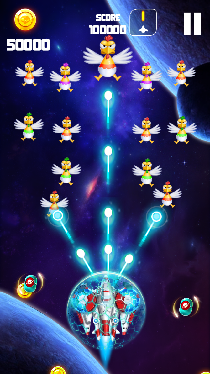 Chicken Shooter: Crazy Invader Game Screenshot