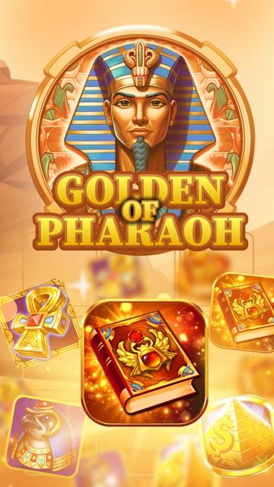 Golden Pharaoh Slot game interface showing reels, symbols, and bet controls