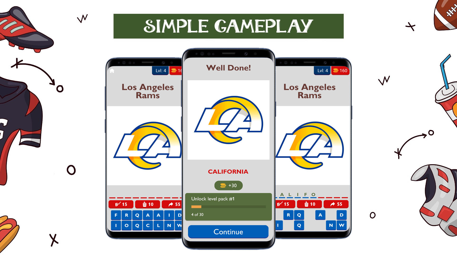 NFL State Quiz Game Screenshot