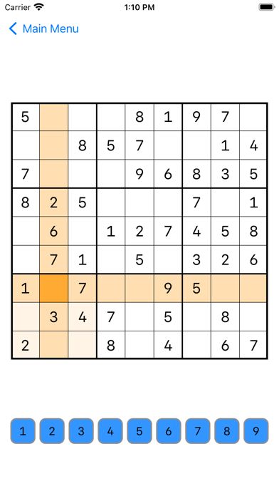 Screenshot of Just Simply Sudoku