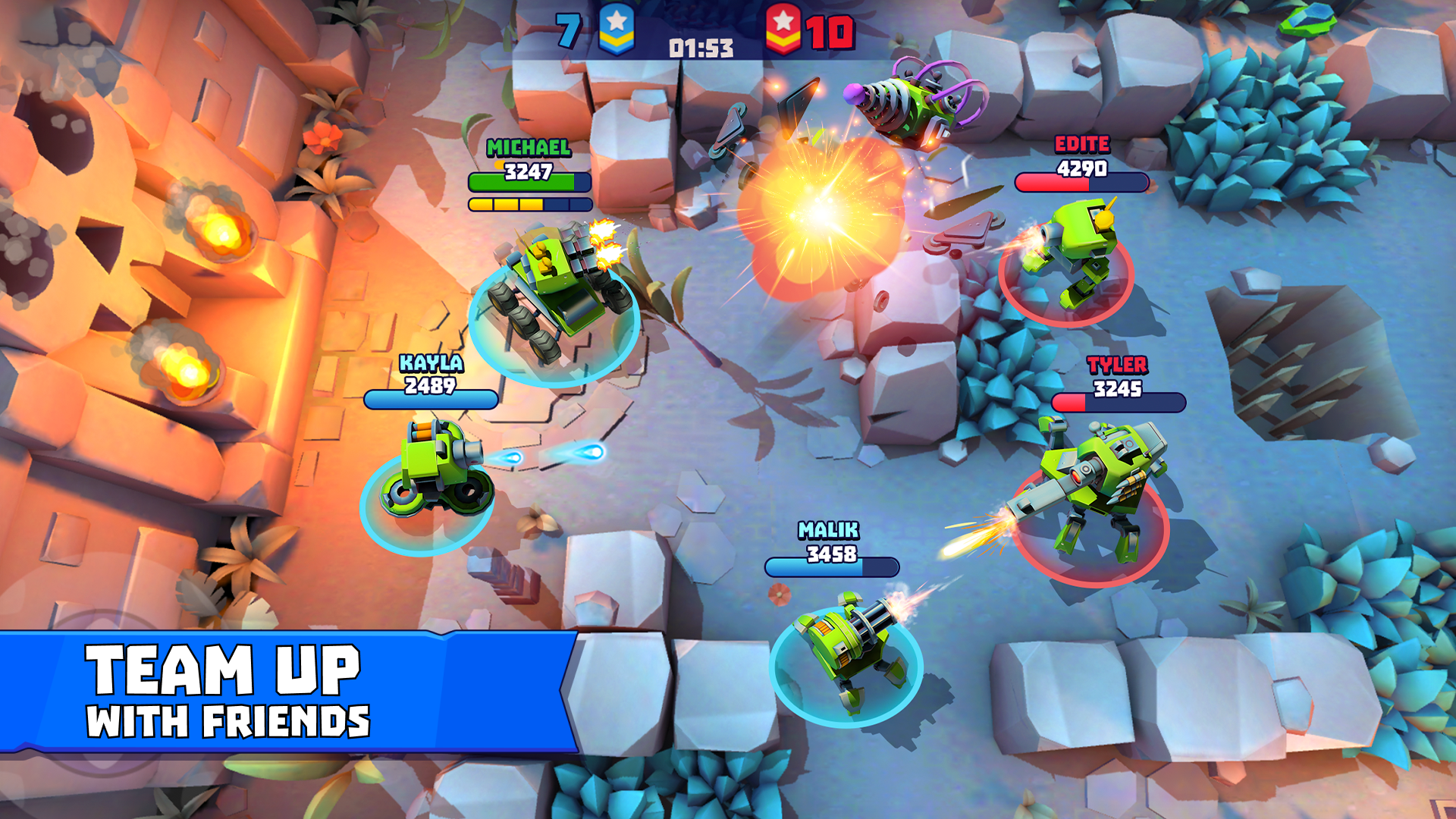 Tanks a Lot - 3v3 Battle Arena Game Screenshot