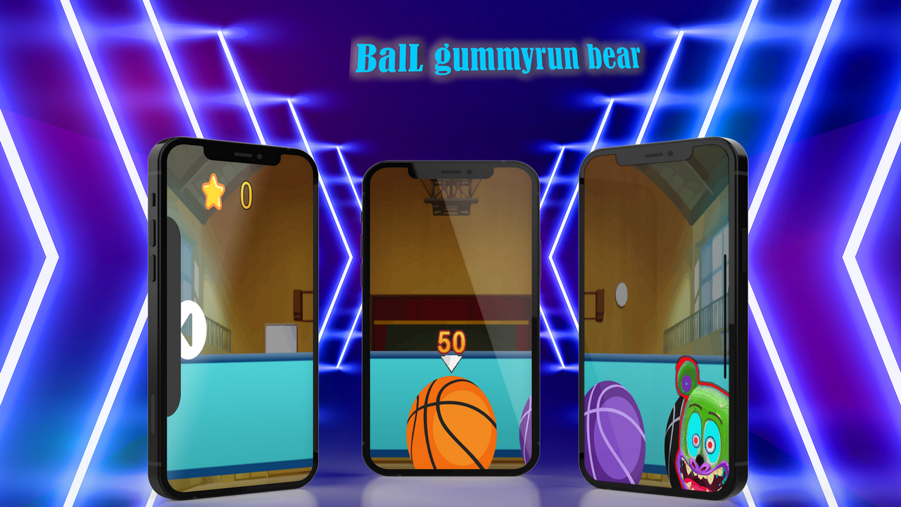BaLL gummyrun bear basket game Game Screenshot