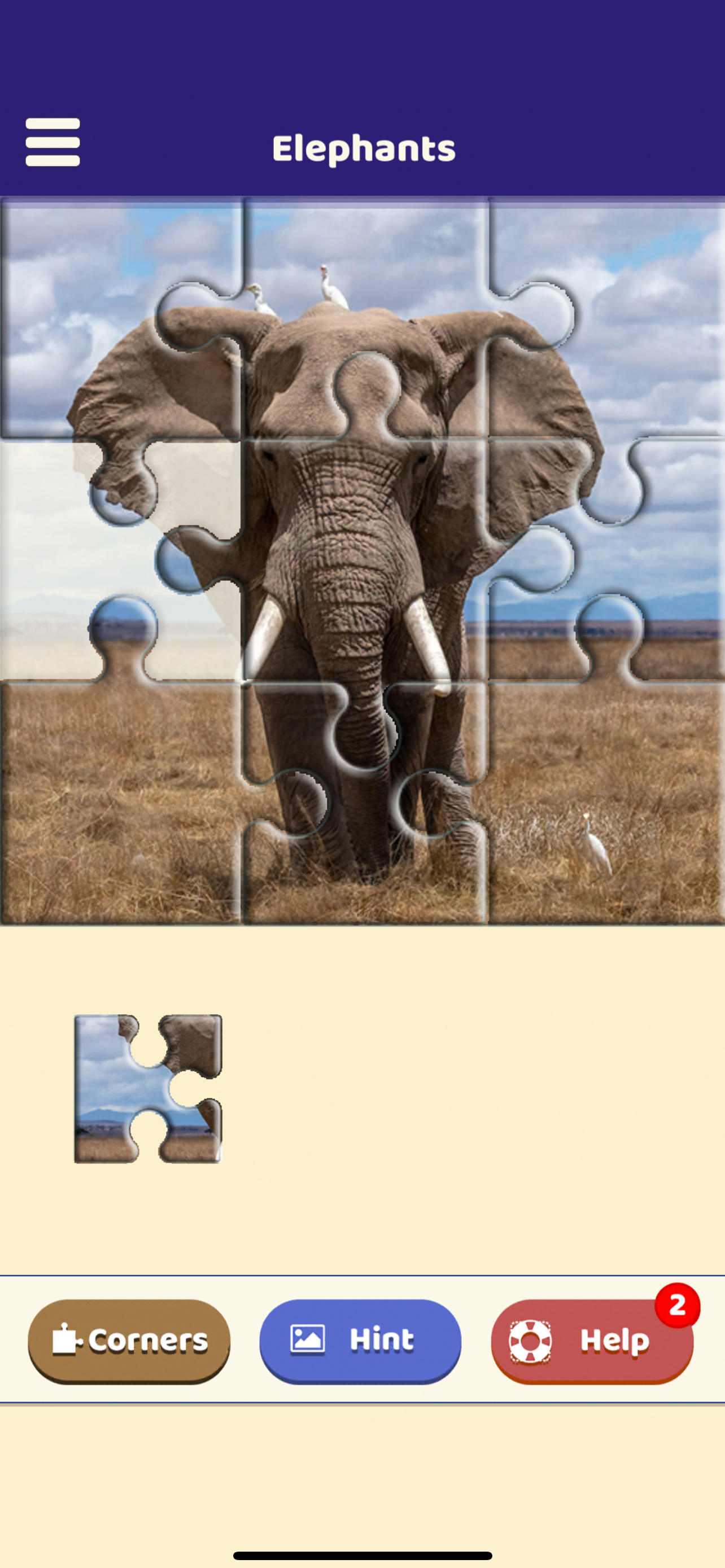 Скриншот игры Elephant Love Puzzle