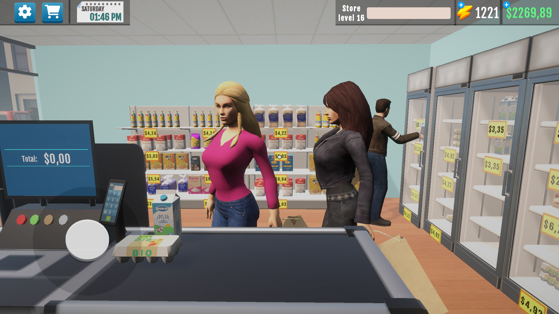 슈퍼마켓 관리자 시뮬레이터 게임 스크린 샷
