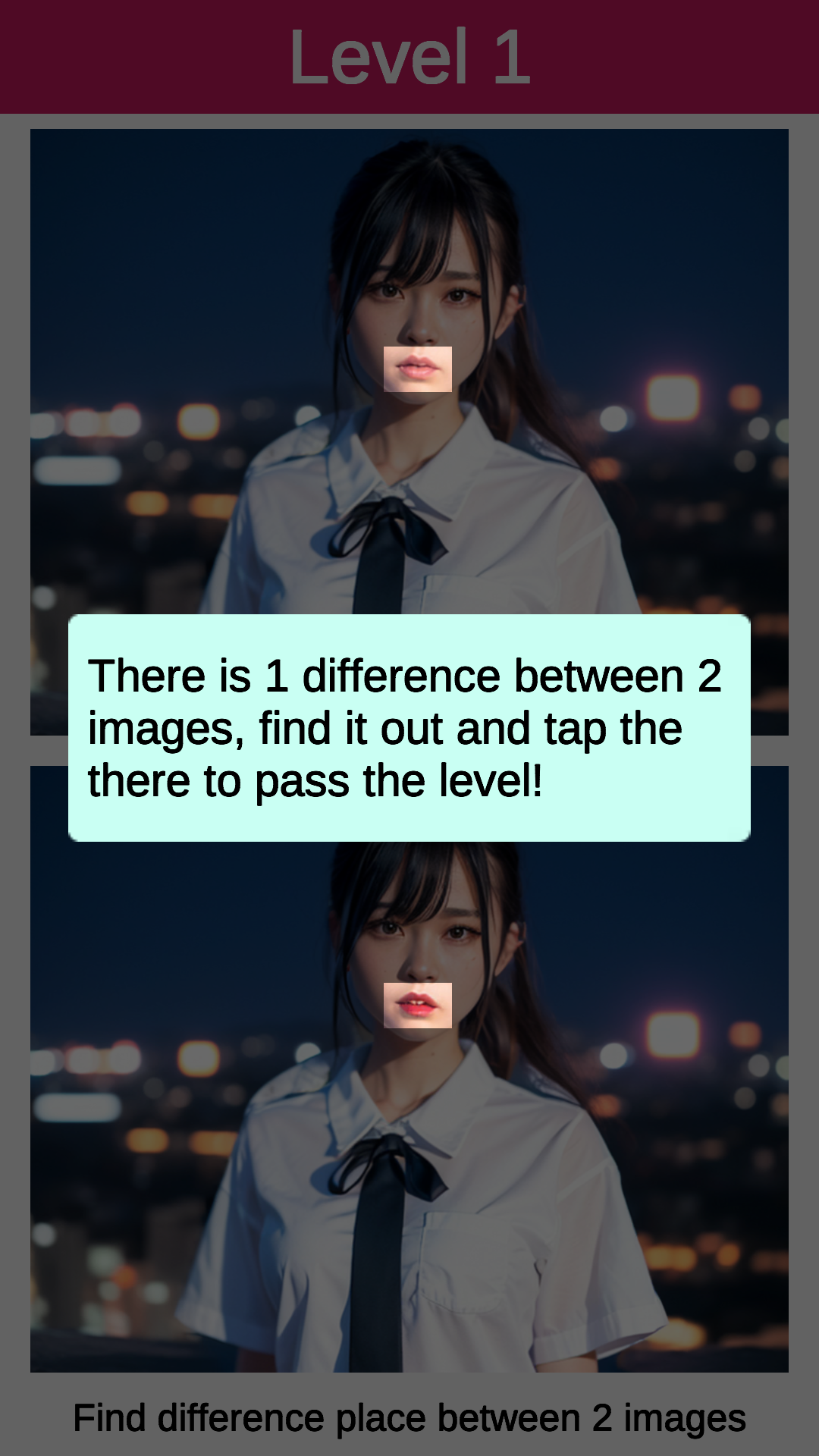 Screenshot of AI Girl: Find Difference