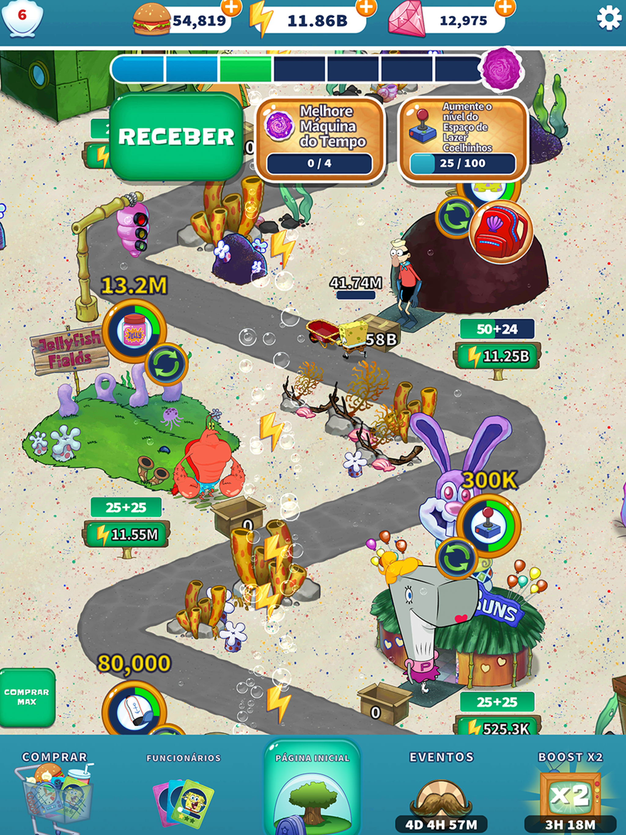 Captura de Tela do Jogo SpongeBob’s Idle Adventures