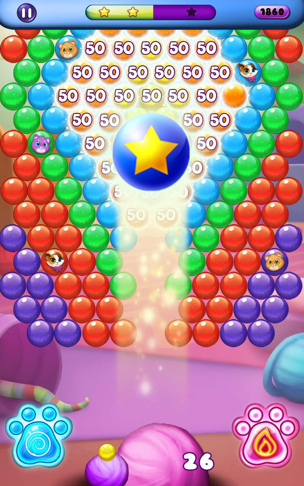 Bubble Cat Frenzy Game Screenshot