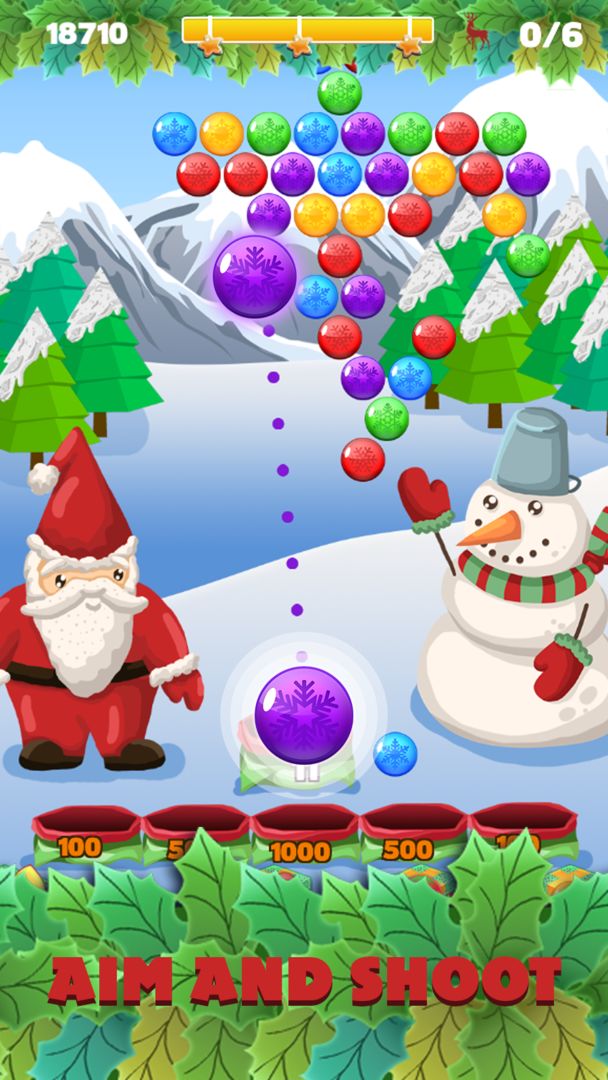 Bubble shooter - Christmas Puzzle with Santa Claus 게임 스크린 샷
