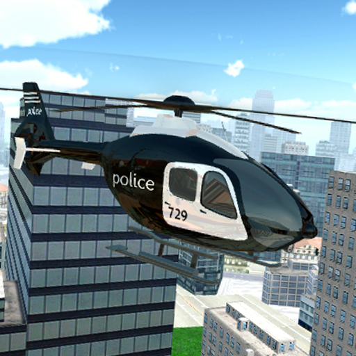 Police Helicopter City Flying