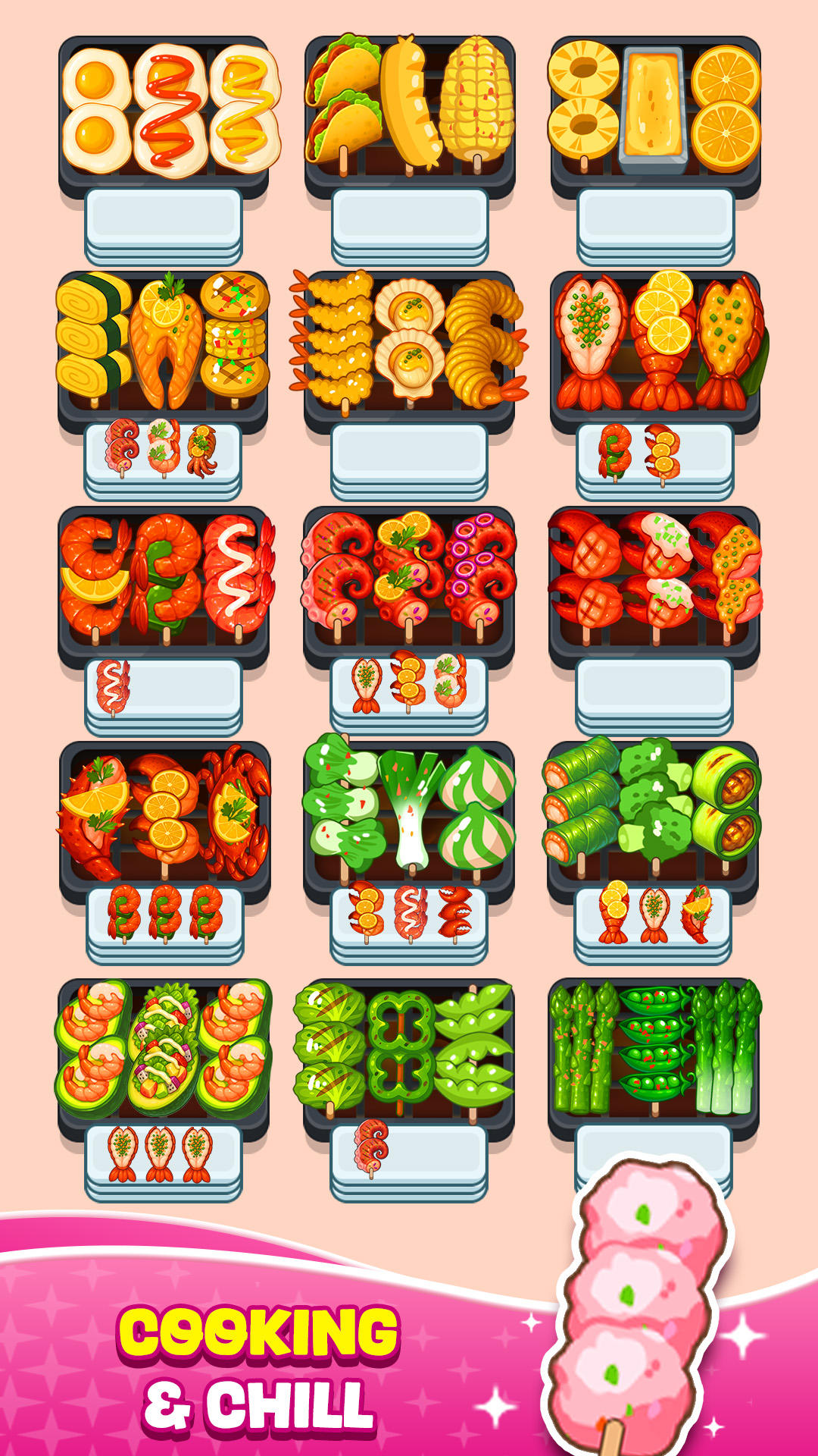Grill Sort: Sorting Games Game Screenshot