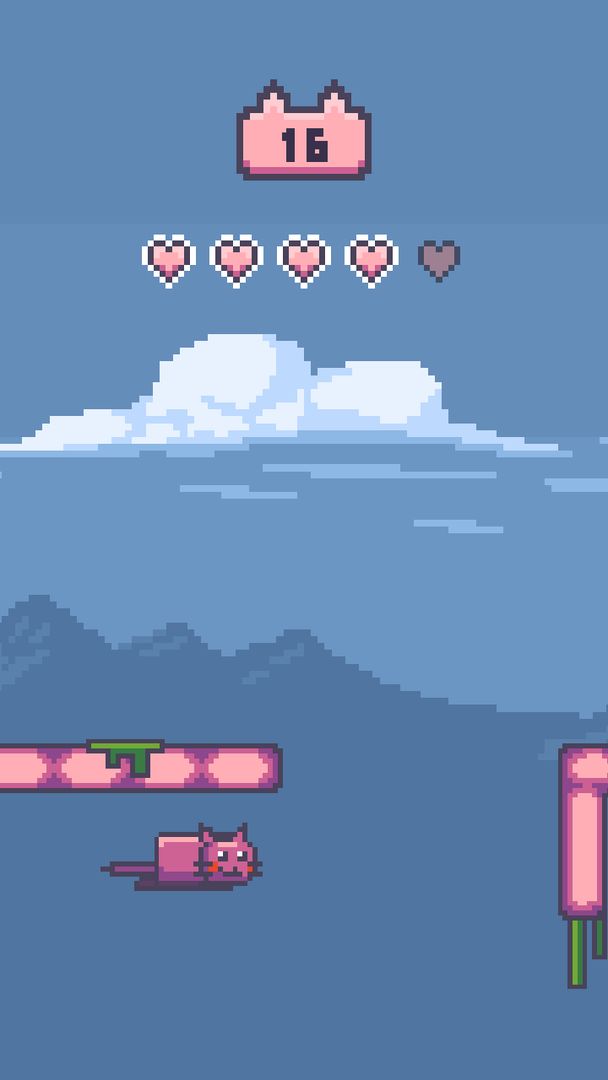 Climbing pink cat screenshot game