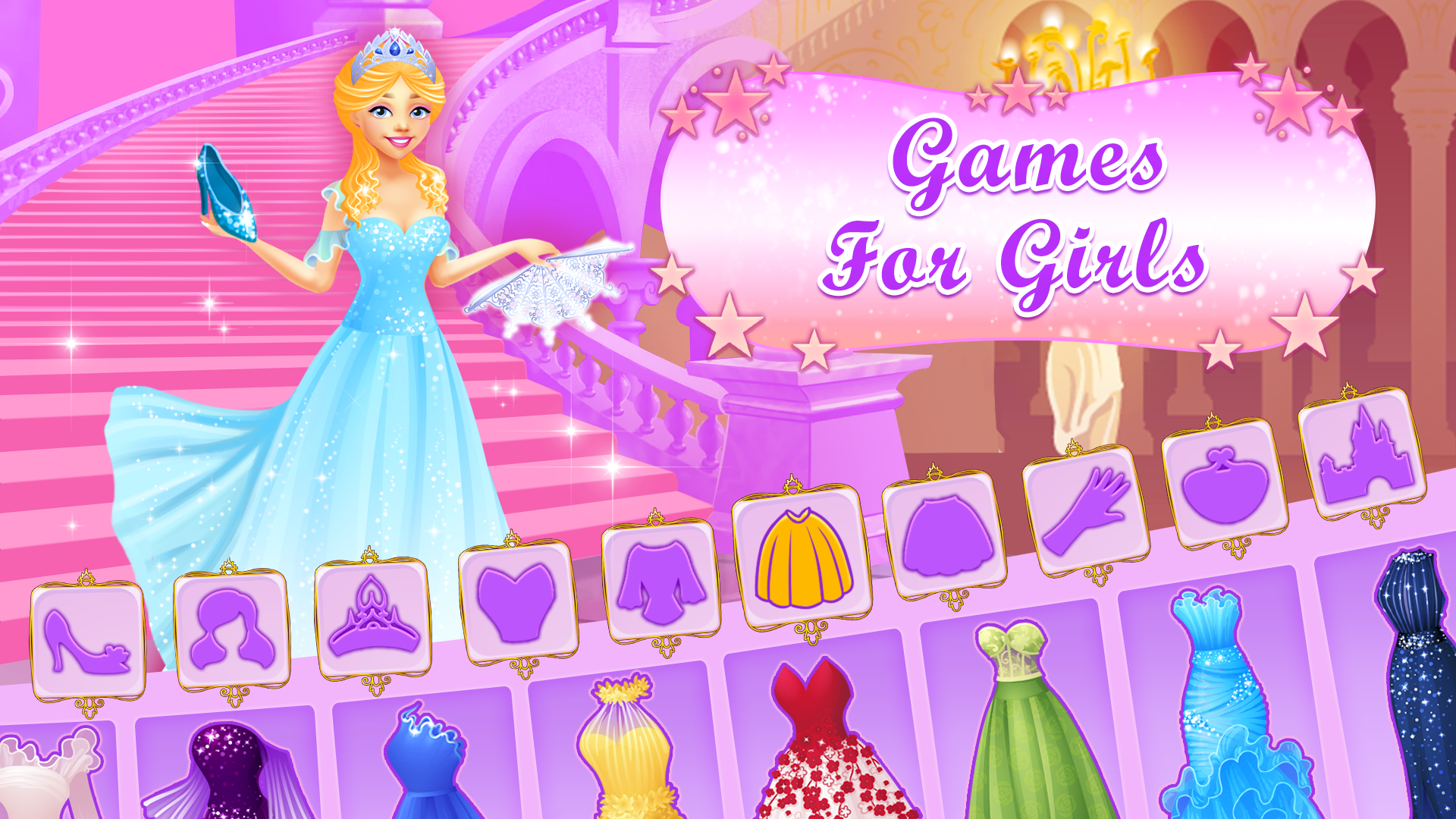 Cinderella Dress Up Girl Games ภาพหน้าจอเกม