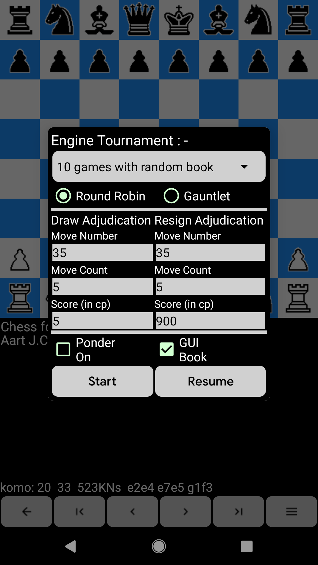 Captura de Tela do Jogo Chess for Android