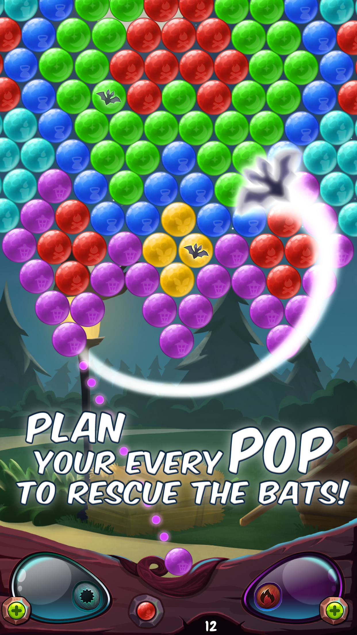 Bubble Shooter Night Game Screenshot