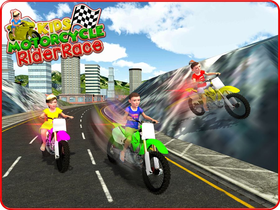Kids MotorBike Rider Race 3D screenshot game